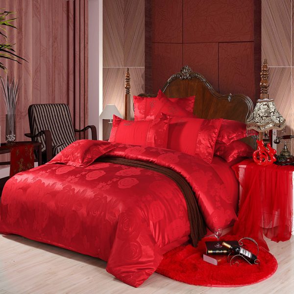 Active satin jacquard four-piece bedding - Image 2