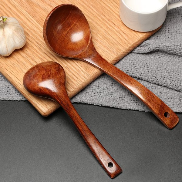 S/M/L Natural Wooden Cooking Scoop - Image 3