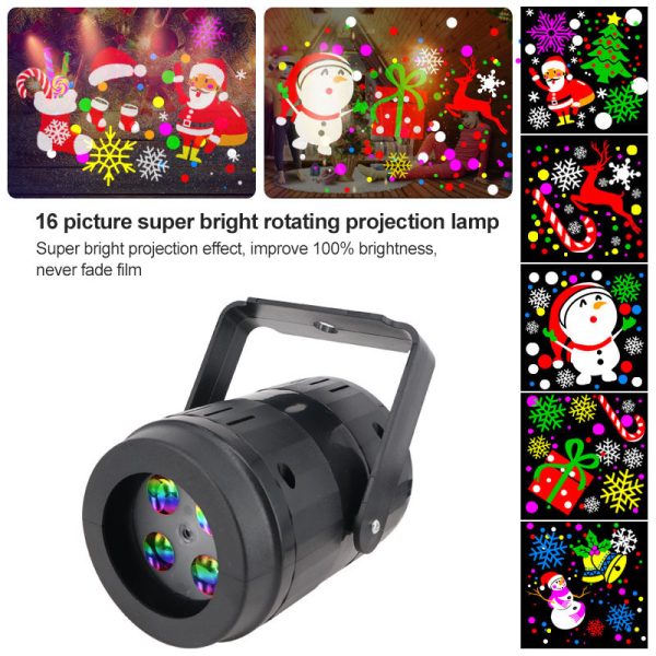 16 Patterns RGB Disco Light DJ LED Laser Stage Projector Lamp