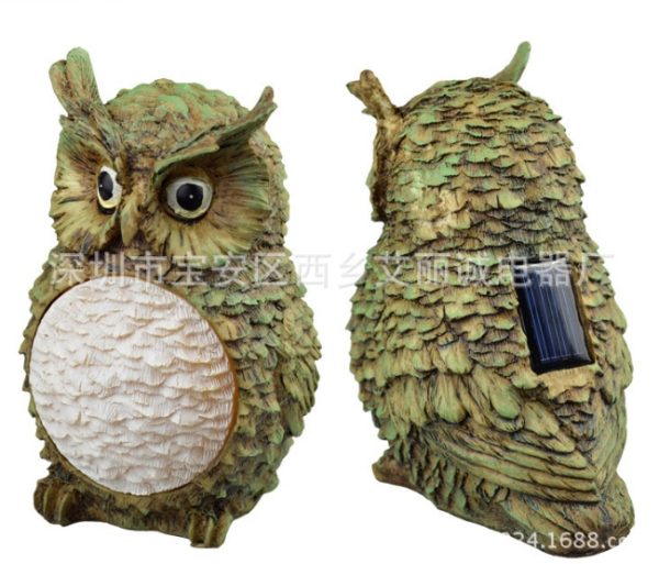 Solar Power Outdoor Owl Figurine Lamp - Image 2