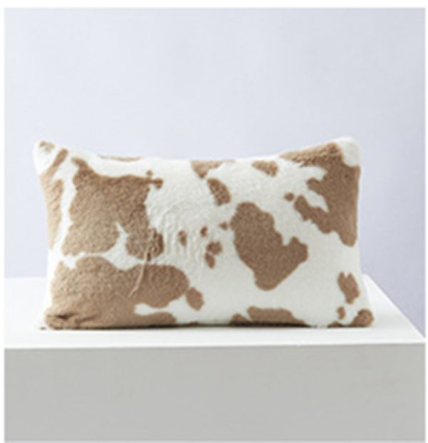 Cow Flower Plush Design Double-sided Pillow Cover Without Core - Image 8