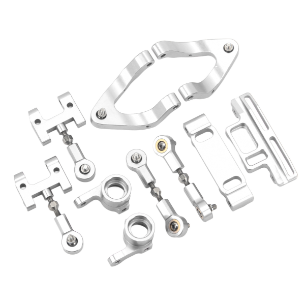 RC Aluminium Upper Lower Suspension Arm Steering Cup Hex Adapter Metal Accessories Set for WPL D12 RC Carsilver - Image 9