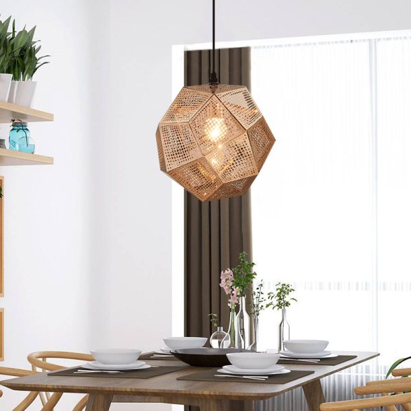 Pendant Modern Simple Grid Light Shadow Polyhedral Ball - Image 3