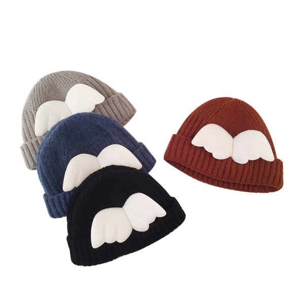 Angel wings children's woolen hat