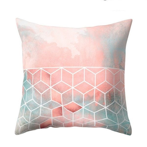 Geometric Polyester Fiber Pillow Cover - Image 2