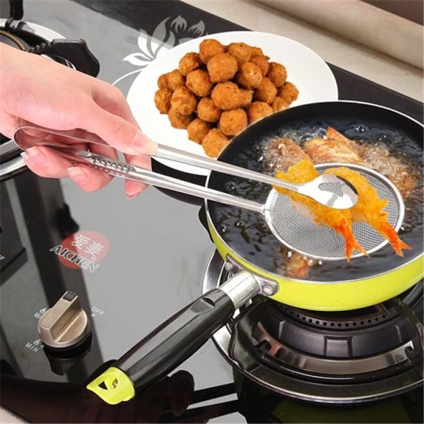 Multi-functional Oil Food Folder Kitchen Accessories Stainless Steel Fried Food  Oil Scoop - Image 6