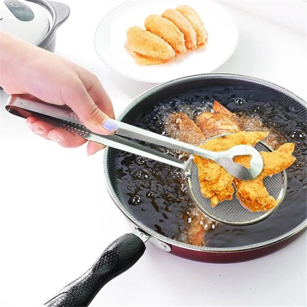 Multi-functional Oil Food Folder Kitchen Accessories Stainless Steel Fried Food  Oil Scoop