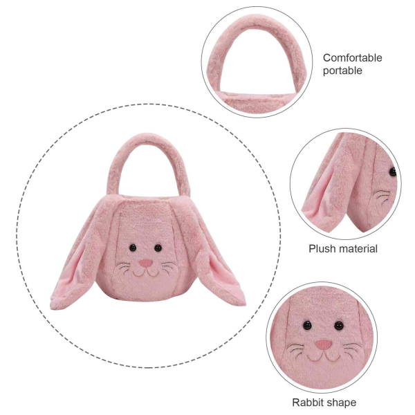 Long Eared Rabbit Easter Bag Basket Plush Gift - Image 3