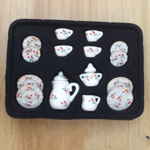 17 Piece mini artificial ceramic tea set