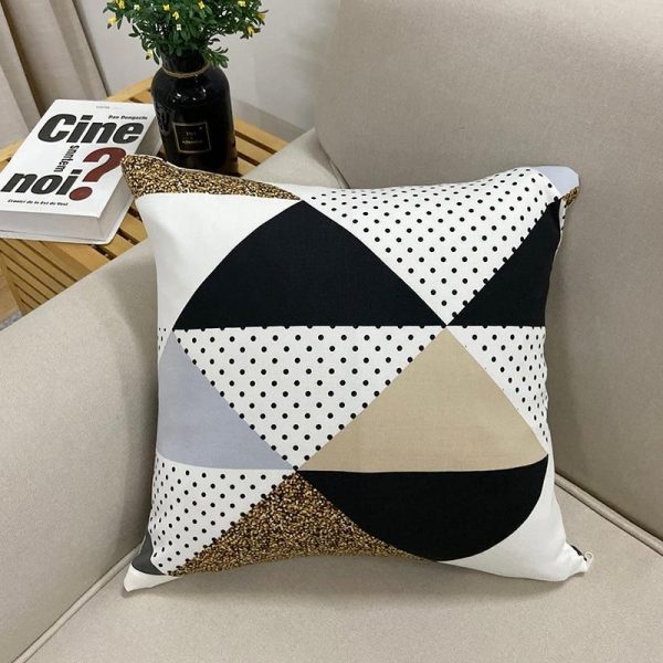 Throw Pillow Cover Black Gold