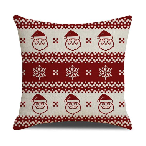 Christmas Linen Stripe Print Pillowcase Household Products - Image 5