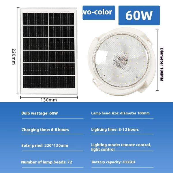 Solar Ceiling Lamp LED Home Indoor And Outdoor Lighting - Image 9