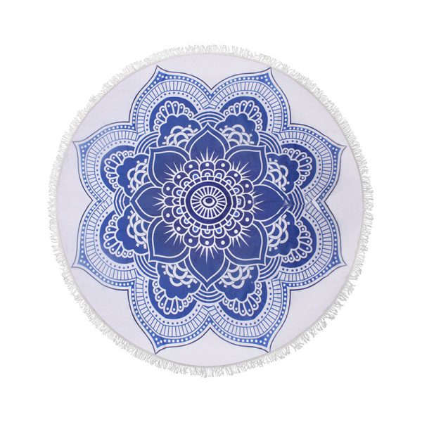 Round Sun Protection Beach Towel Microfiber Strap - Image 4