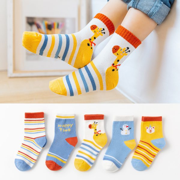 Simple Children's Cartoon Combed Cotton Socks - Image 6