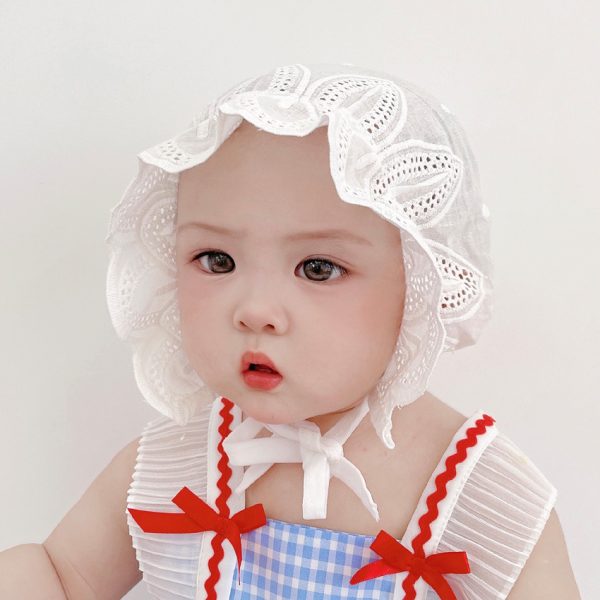 Pure Cotton Hollow Embroidered Baby Sun Hat - Image 4