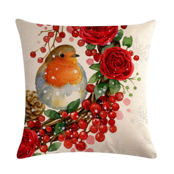 Christmas Blessing Red Bird Series Linen Pillowcase - Image 10