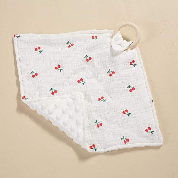 Bite Ring Double-layer Crepe Saliva Towel Baby Doll Square Towel - Image 3