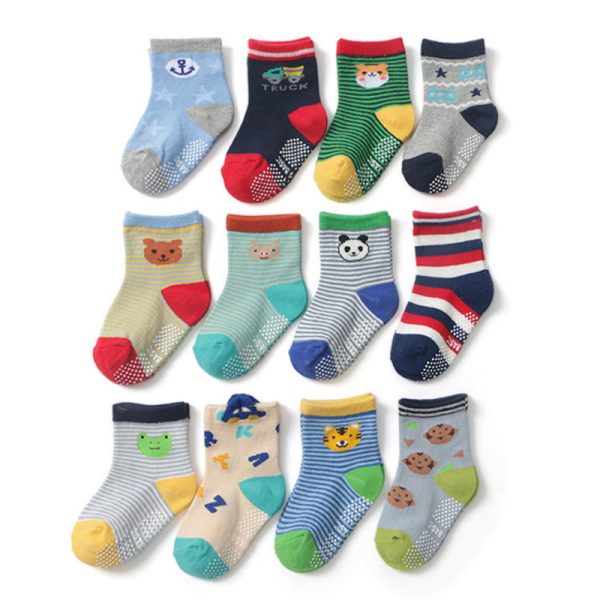 Children's Non-slip Polka Dot Cotton Floor Socks