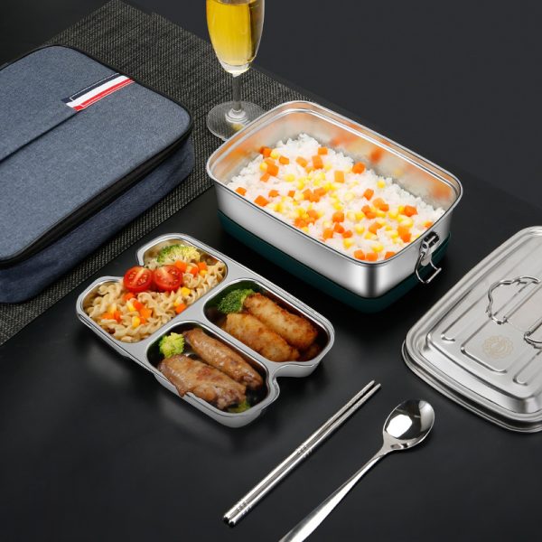 304 Stainless Steel Sealed Overflow-proof Double-layer Convenient Lunch Box - Image 4