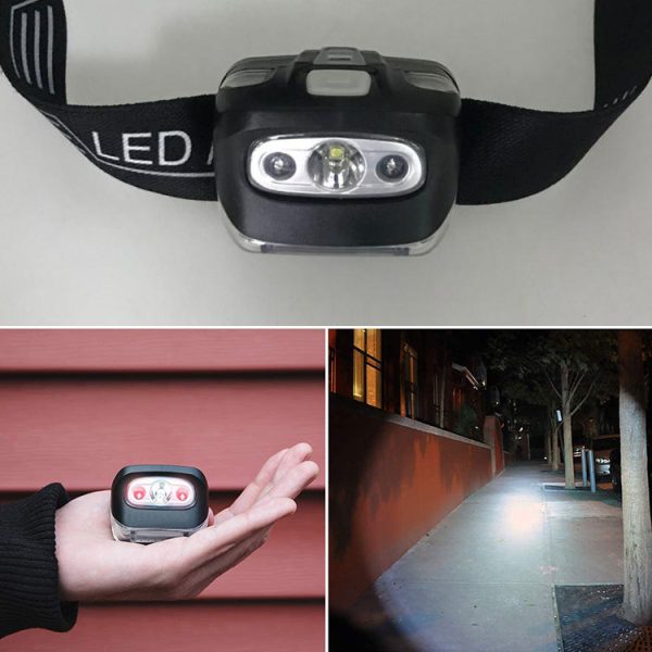 Mini Strong Light Headlight 3LED XPG Headlight 3W 2 Red Light 3AAALED Headlight - Image 5