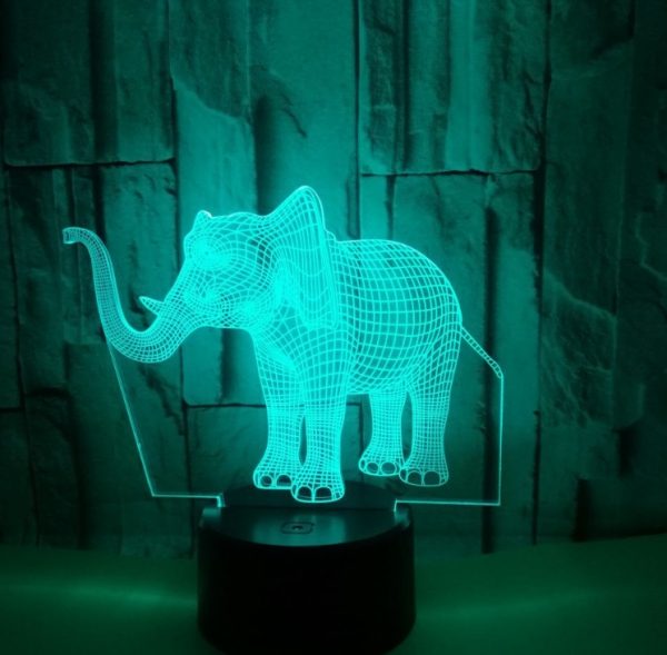 New elephant 3D light Colorful touch 3D LED visual light Gift decoration 3D small table lamp - Image 7