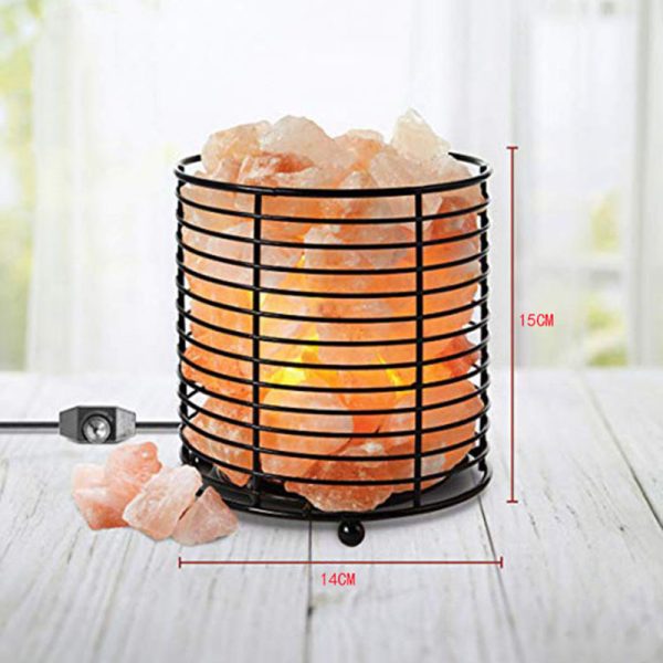 Cylindrical iron container crystal salt lamp - Image 4