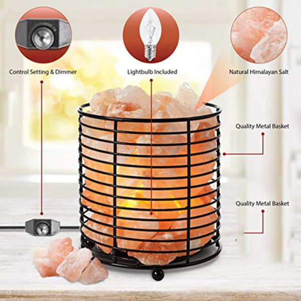 Cylindrical iron container crystal salt lamp - Image 3