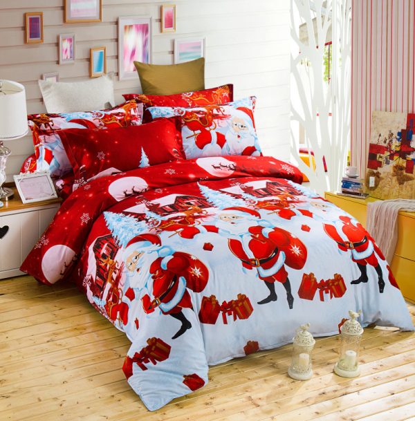 Santa bedding three-piece four-piece