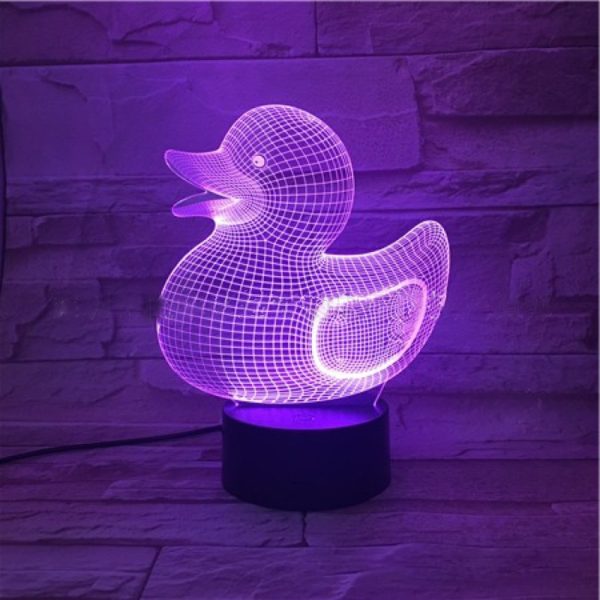 Little yellow duck 3D night light creative cartoon table lamp - Image 2