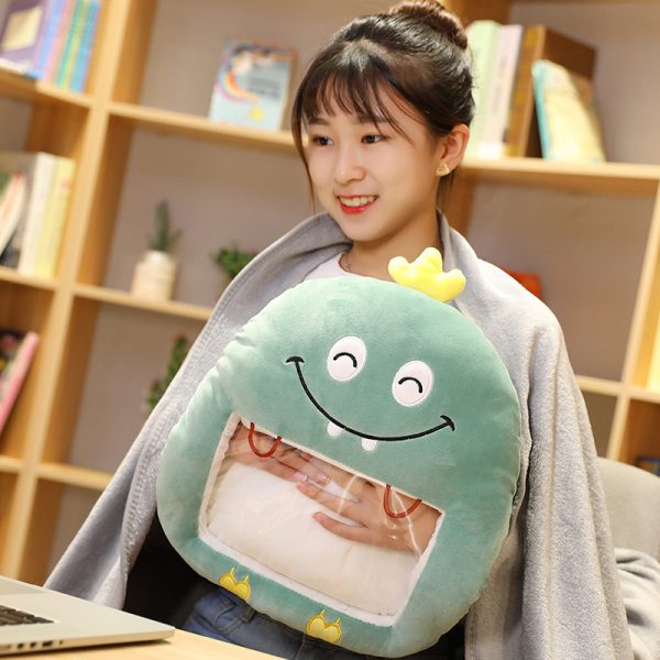 Winter Visual Hand Warmer Pillow can Play Mobile Phone with Blanket Plush Pillow - Image 2