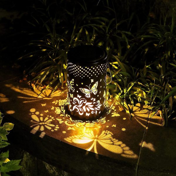 Iron Solar Lantern Butterfly Lamp Lawn Projection - Image 5