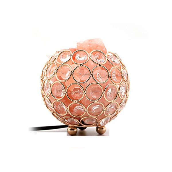 Crystal wrought iron ball salt lamp