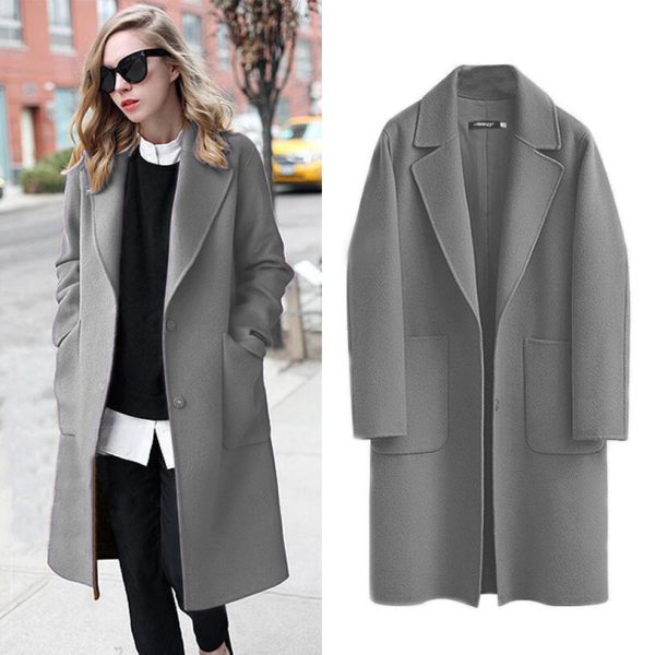 Autumn And Winter Reversible Woolen Coat Women - Image 4