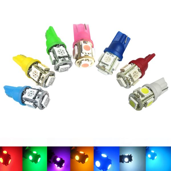 Automobile LED Lamp T10 5050 5SMD Car Wide Light 5050 Chip Car Lamp Instrument Lamp 7 Color