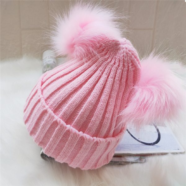 Baby double ball woolen cap - Image 3