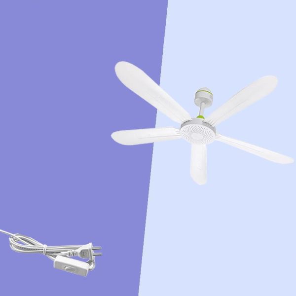 Small Ceiling Fan Household Dormitory Bed Plastic Five-leaf Wind Mute - Image 2