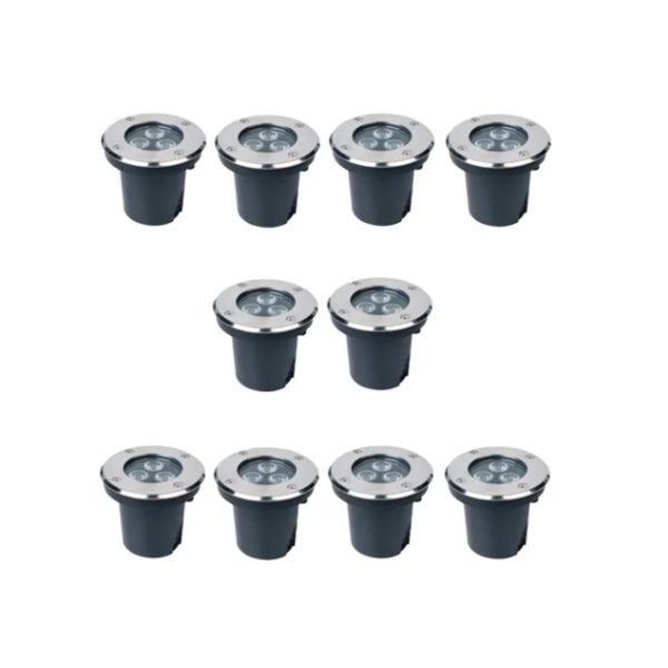 10PCS LED Underground Light Garden Lawn Lamp IP67 Waterproof Ground Light for Outdoor Courtyard 3W 110‑