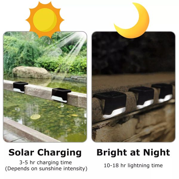 4 Solar LED Bright Deck Lights Outdoor Garden Patio Railing Decks Path Lighting Outdoor Garden Light Deck Lamp Solar Stairs Light - Image 3