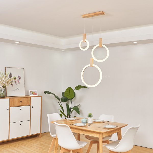 Round ring wooden lamp - Image 3