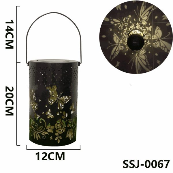 Iron Solar Lantern Butterfly Lamp Lawn Projection - Image 2