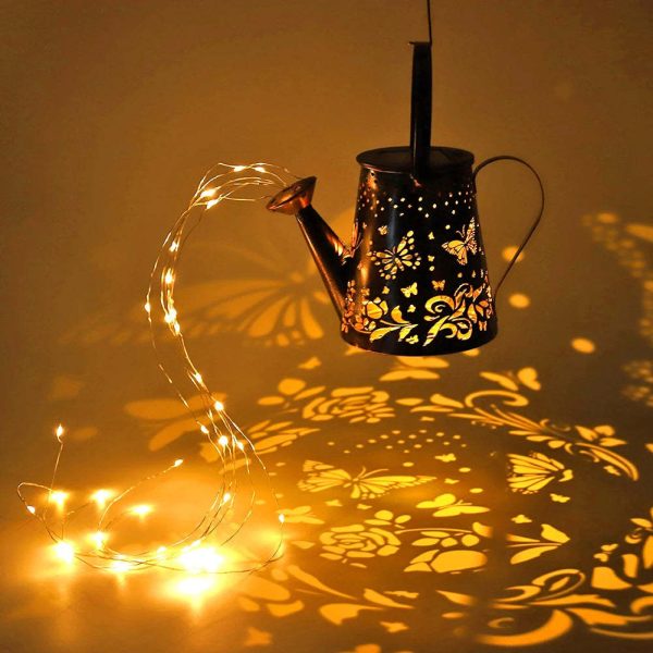 Solar Kettle Lamp Butterfly Pattern Iron Lamp