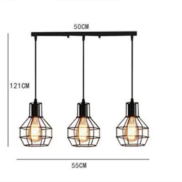 Small Iron Cage Industrial Chandeliers American Country Bar Table Lamps - Image 5