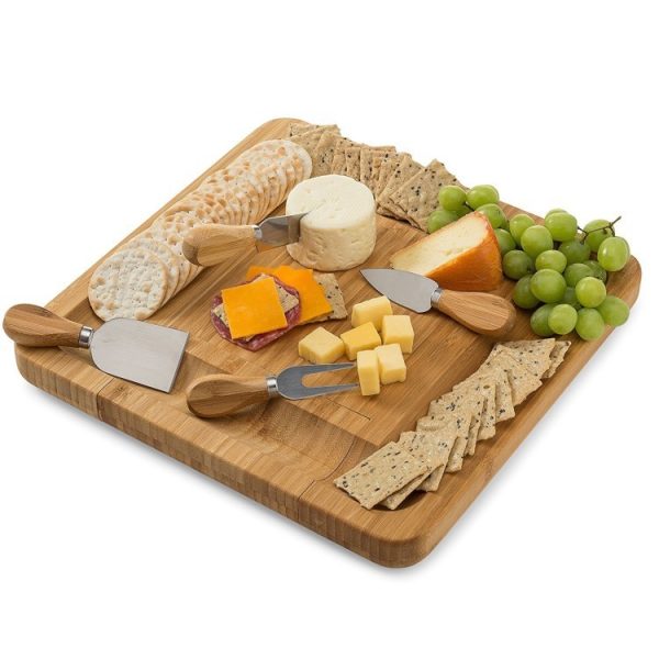 Bamboo cheese board set cheese cutting board - Image 4