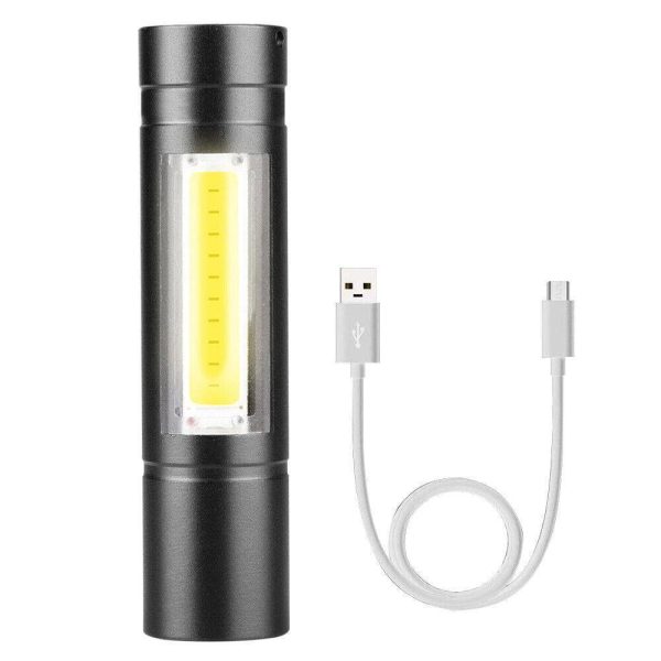 Super Bright COB Mini LED Flashlight USB Rechargeable Camping Small Torch Lamp - Image 10