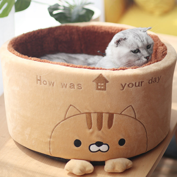 Cute Design round Plush Creative Pet Nest - Image 2