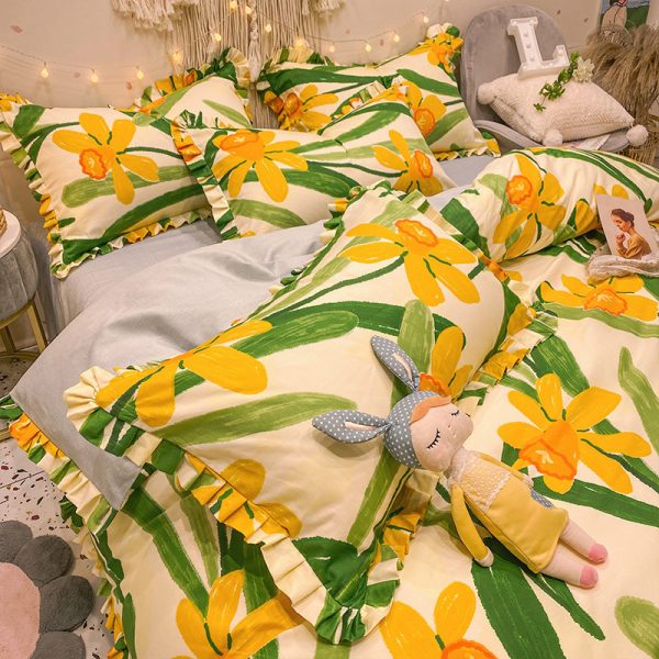 Four-piece Cotton Bedding Summer Princess Style Sheets - Image 6