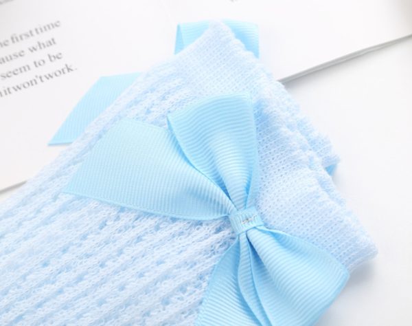 Baby Infants Kids Toddlers Girls Boys Knee High Socks Tights Leg Warmer Ribbon Bow Solid Cotton Stretch Cute Lovely - Image 9