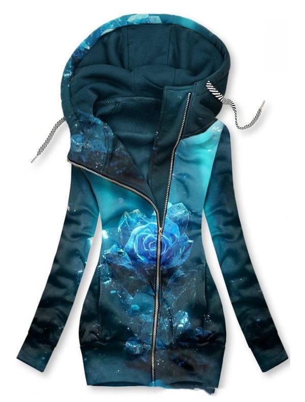 Floral Print Women's Zip Jacket - Image 3