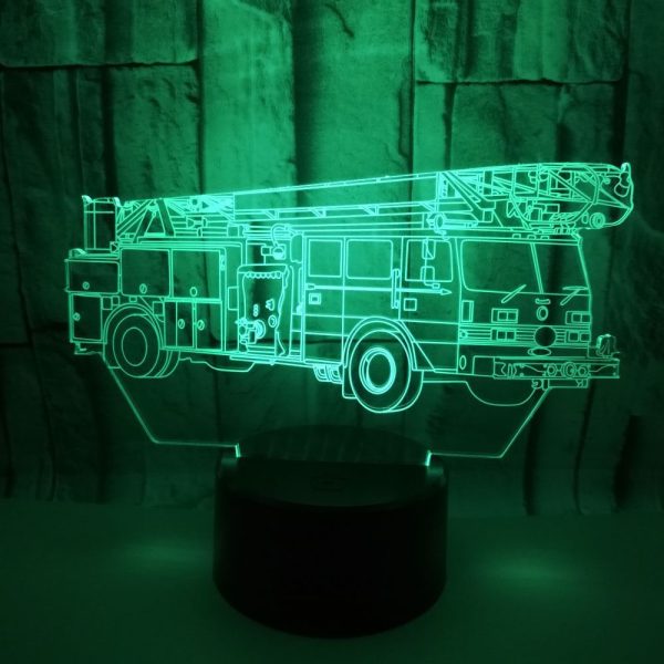 Fire truck 3D night light colorful touch color changing 3D light