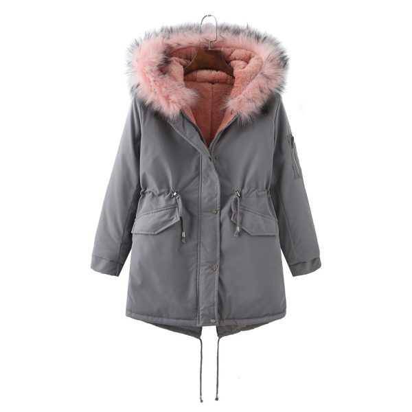 Winter Clothing Fleece-lined Thickened European Size Cotton-padded Coat - Image 2